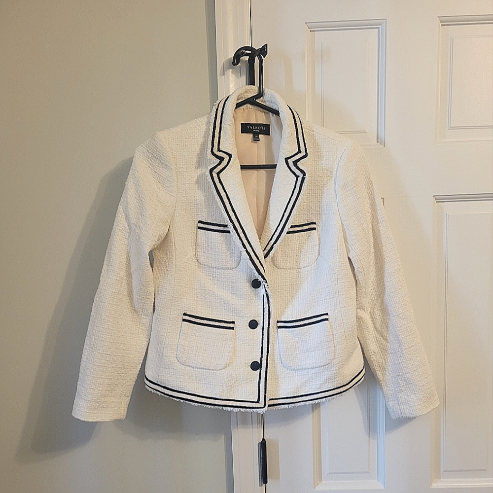 White Textured Women's Jacket